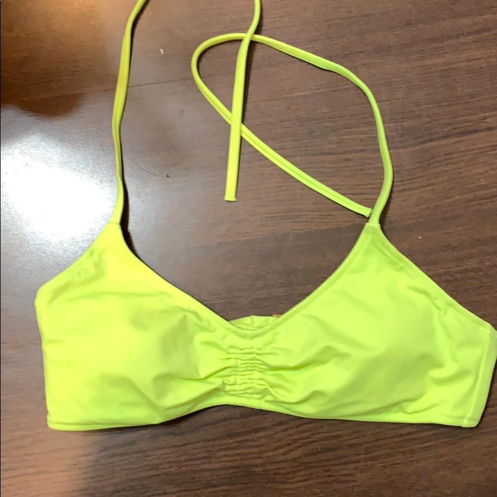 Neon yellow bikini top